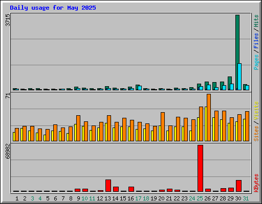 Daily usage for May 2025