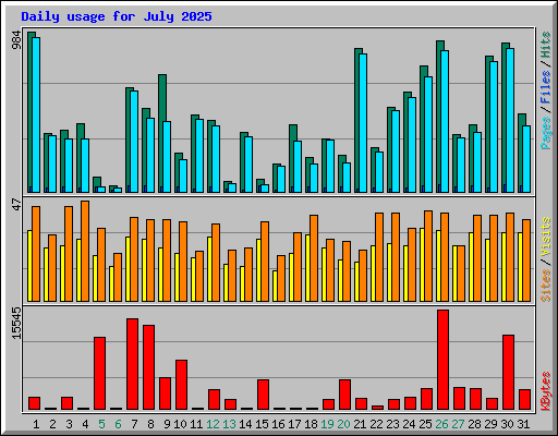 Daily usage for July 2025