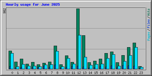 Hourly usage for June 2025