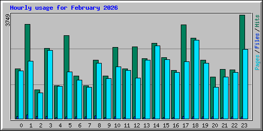 Hourly usage for February 2026